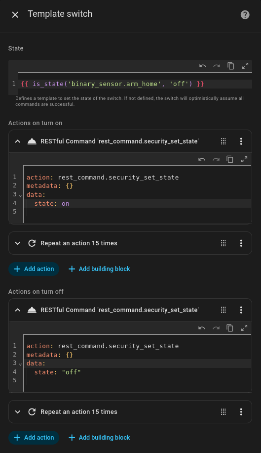 complete switch configuration in UI